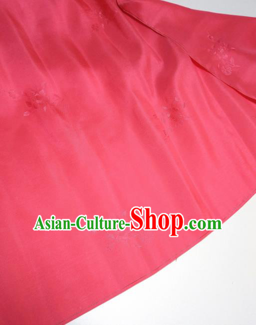 Asian Chinese Traditional Pattern Design Watermelon Red Silk Fabric China Hanfu Silk Material Asian Chinese Traditional Pattern Design Watermelon Red Silk Fabric China Hanfu Silk Material
