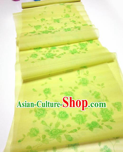 Asian Chinese Traditional Roses Pattern Design Light Green Silk Fabric China Hanfu Silk Material Asian Chinese Traditional Roses Pattern Design Light Green Silk Fabric China Hanfu Silk Material