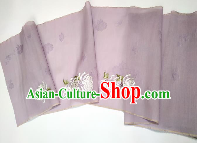 Chinese Traditional Chrysanthemum Pattern Design Purple Silk Fabric Asian China Hanfu Silk Material Chinese Traditional Chrysanthemum Pattern Design Purple Silk Fabric Asian China Hanfu Silk Material