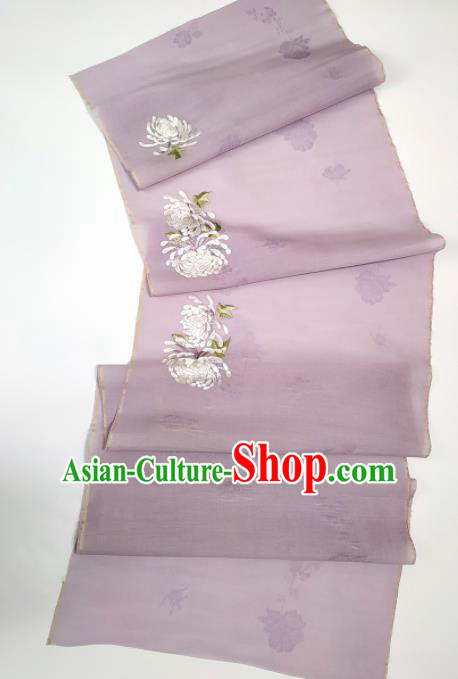 Chinese Traditional Chrysanthemum Pattern Design Purple Silk Fabric Asian China Hanfu Silk Material Chinese Traditional Chrysanthemum Pattern Design Purple Silk Fabric Asian China Hanfu Silk Material