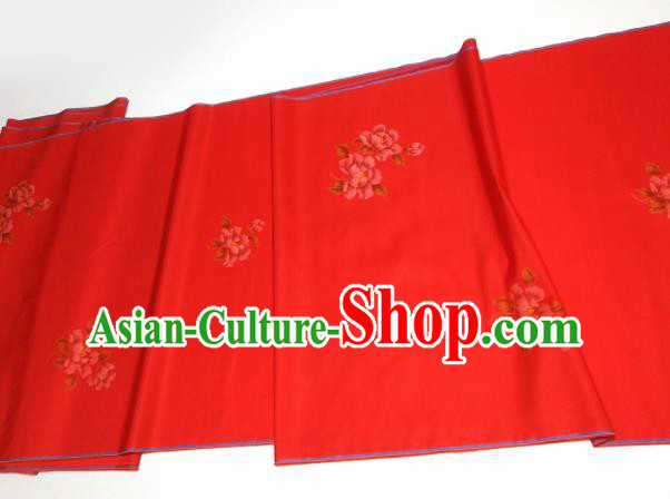 Chinese Traditional Roses Pattern Design Red Silk Fabric Asian China Hanfu Silk Material Chinese Traditional Roses Pattern Design Red Silk Fabric Asian China Hanfu Silk Material