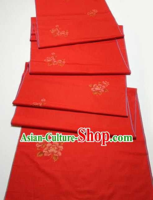Chinese Traditional Roses Pattern Design Red Silk Fabric Asian China Hanfu Silk Material Chinese Traditional Roses Pattern Design Red Silk Fabric Asian China Hanfu Silk Material