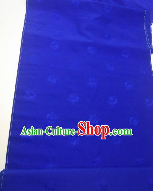 Chinese Traditional Royal Pattern Design Royalblue Silk Fabric Asian China Hanfu Silk Material Chinese Traditional Royal Pattern Design Royalblue Silk Fabric Asian China Hanfu Silk Material