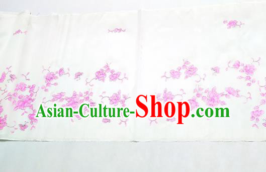 Chinese Traditional Embroidered Pattern Design White Silk Fabric Asian China Hanfu Silk Material Chinese Traditional Embroidered Pattern Design White Silk Fabric Asian China Hanfu Silk Material
