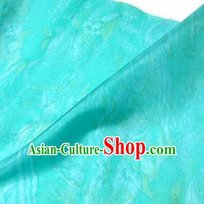 Chinese Traditional Pattern Design Blue Silk Fabric Asian China Hanfu Silk Material