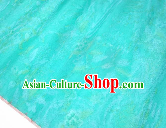 Chinese Traditional Pattern Design Blue Silk Fabric Asian China Hanfu Silk Material Chinese Traditional Pattern Design Blue Silk Fabric Asian China Hanfu Silk Material