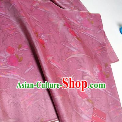 Chinese Traditional Pattern Design Amaranth Silk Fabric Asian China Hanfu Silk Material