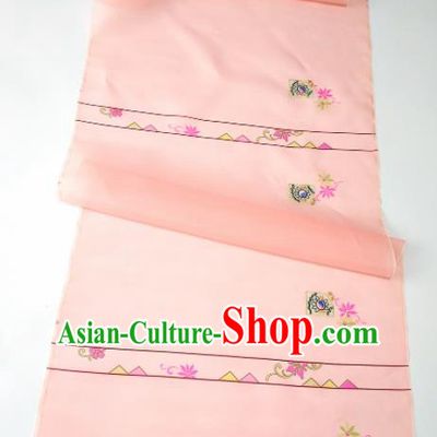 Chinese Traditional Printing Flowers Pattern Design Pink Silk Fabric Asian China Hanfu Silk Material