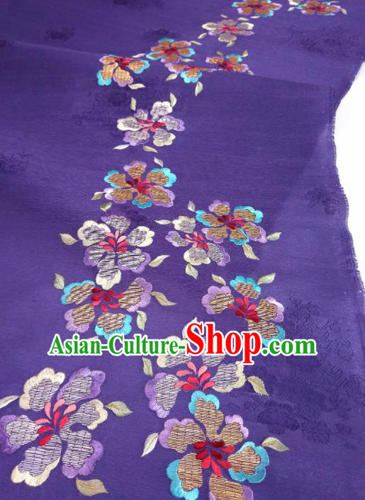 Chinese Traditional Embroidered Pattern Design Lilac Silk Fabric Asian China Hanfu Silk Material Chinese Traditional Embroidered Pattern Design Lilac Silk Fabric Asian China Hanfu Silk Material