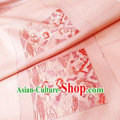 Chinese Traditional Embroidered Pattern Design Pink Silk Fabric Asian China Hanfu Silk Material