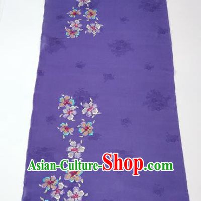 Chinese Traditional Embroidered Pattern Design Lilac Silk Fabric Asian China Hanfu Silk Material