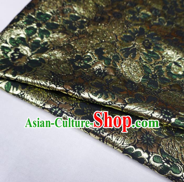 Chinese Traditional Pattern Design Deep Green Brocade Fabric Asian Satin China Hanfu Silk Material Chinese Traditional Pattern Design Deep Green Brocade Fabric Asian Satin China Hanfu Silk Material