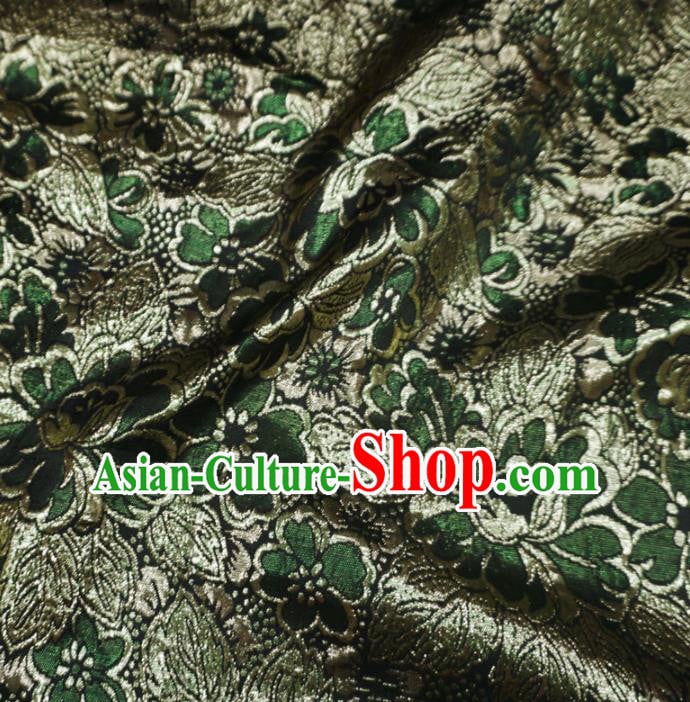 Chinese Traditional Pattern Design Deep Green Brocade Fabric Asian Satin China Hanfu Silk Material Chinese Traditional Pattern Design Deep Green Brocade Fabric Asian Satin China Hanfu Silk Material