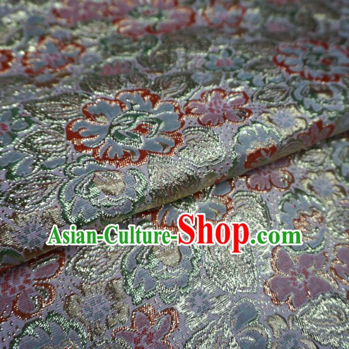 Chinese Traditional Pattern Design White Brocade Fabric Asian Satin China Hanfu Silk Material Chinese Traditional Pattern Design White Brocade Fabric Asian Satin China Hanfu Silk Material