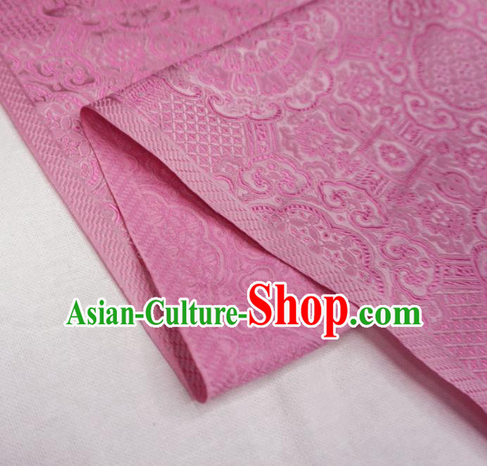 Chinese Traditional Royal Pattern Design Pink Brocade Fabric Asian Satin China Hanfu Silk Material Chinese Traditional Royal Pattern Design Pink Brocade Fabric Asian Satin China Hanfu Silk Material