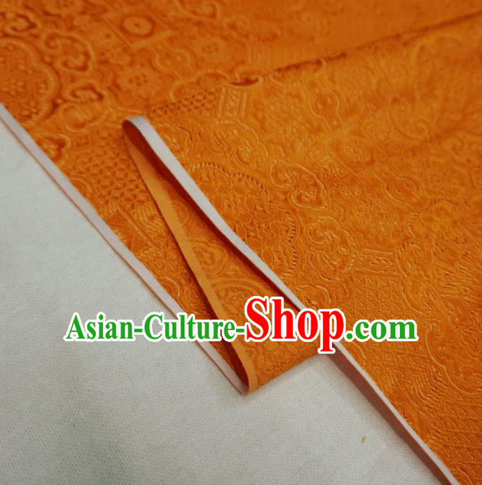 Chinese Traditional Rosette Pattern Design Orange Brocade Fabric Asian Satin China Hanfu Silk Material Chinese Traditional Rosette Pattern Design Orange Brocade Fabric Asian Satin China Hanfu Silk Material