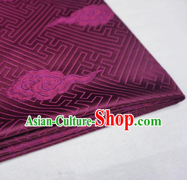 Chinese Traditional Clouds Pattern Design Purple Brocade Fabric Asian Satin China Hanfu Silk Material Chinese Traditional Clouds Pattern Design Purple Brocade Fabric Asian Satin China Hanfu Silk Material