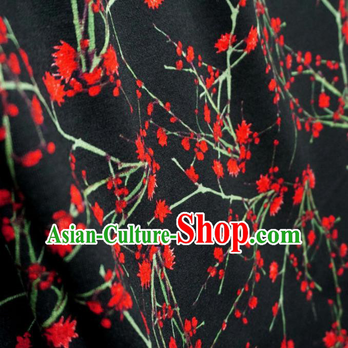 Chinese Traditional Plum Pattern Design Black Brocade Fabric Asian Satin China Hanfu Silk Material Chinese Traditional Plum Pattern Design Black Brocade Fabric Asian Satin China Hanfu Silk Material