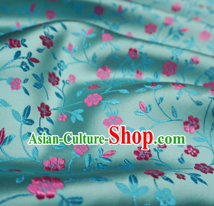 Chinese Traditional Plum Pattern Design Green Brocade Fabric Asian Satin China Hanfu Silk Material Chinese Traditional Plum Pattern Design Green Brocade Fabric Asian Satin China Hanfu Silk Material