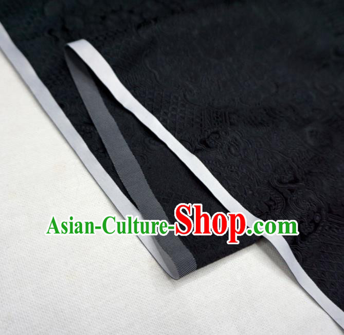 Chinese Traditional Rosette Pattern Design Black Brocade Fabric Asian Satin China Hanfu Silk Material Chinese Traditional Rosette Pattern Design Black Brocade Fabric Asian Satin China Hanfu Silk Material