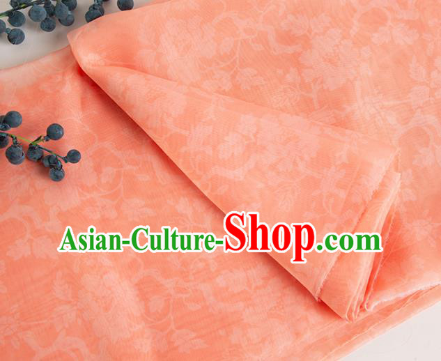 Chinese Traditional Peony Pattern Design Pink Chiffon Fabric Asian Satin China Hanfu Material