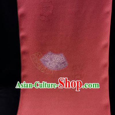Chinese Traditional Daisy Pattern Design Red Silk Fabric Asian China Hanfu Silk Material