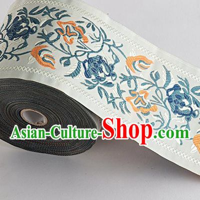 Chinese Traditional Hanfu Embroidered Pattern Waistband Lace Fabric Asian China Costume Collar Accessories