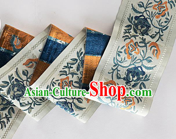 Chinese Traditional Hanfu Embroidered Pattern Waistband Lace Fabric Asian China Costume Collar Accessories