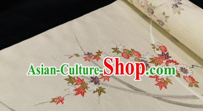 Chinese Traditional Daisy Pattern Design Beige Silk Fabric Asian China Cheongsam Silk Material Chinese Traditional Daisy Pattern Design Beige Silk Fabric Asian China Cheongsam Silk Material