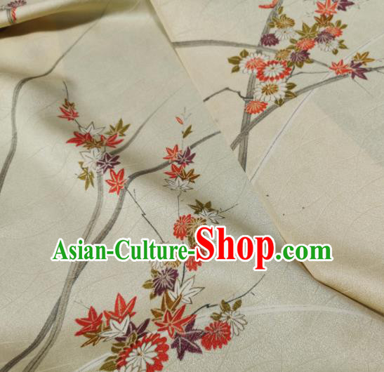 Chinese Traditional Daisy Pattern Design Beige Silk Fabric Asian China Cheongsam Silk Material Chinese Traditional Daisy Pattern Design Beige Silk Fabric Asian China Cheongsam Silk Material
