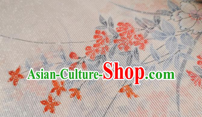 Chinese Traditional Orchid Pattern Design Beige Silk Fabric Asian Brocade China Hanfu Satin Material Chinese Traditional Orchid Pattern Design Beige Silk Fabric Asian Brocade China Hanfu Satin Material
