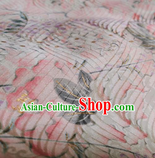 Chinese Traditional Classical Peony Pattern Design White Silk Fabric Asian China Cheongsam Silk Material Chinese Traditional Classical Peony Pattern Design White Silk Fabric Asian China Cheongsam Silk Material