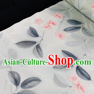 Chinese Traditional Classical Pattern Design White Silk Fabric Asian China Cheongsam Silk Material