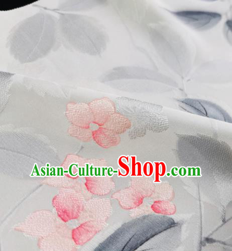 Chinese Traditional Classical Pattern Design White Silk Fabric Asian China Cheongsam Silk Material Chinese Traditional Classical Pattern Design White Silk Fabric Asian China Cheongsam Silk Material