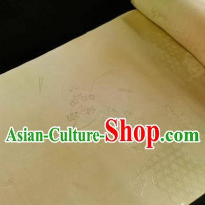Chinese Traditional Classical Pattern Design Yellow Silk Fabric Asian China Cheongsam Silk Material