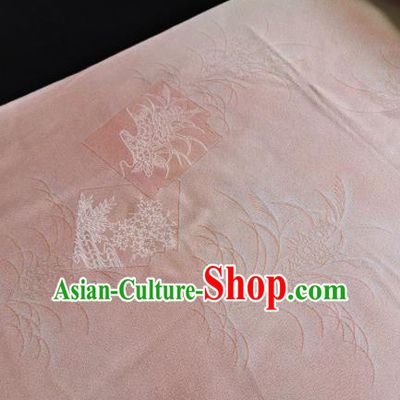 Chinese Traditional Pattern Design Pink Silk Fabric Asian Brocade China Hanfu Satin Material