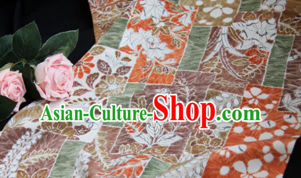Chinese Traditional Maple Leaf Pattern Design Silk Fabric Asian Brocade China Hanfu Satin Material Chinese Traditional Maple Leaf Pattern Design Silk Fabric Asian Brocade China Hanfu Satin Material