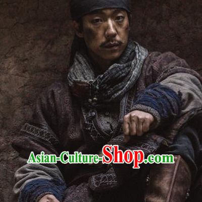 Chinese Ancient Tang Dynasty Imperial Bodyguard the Longest Day in Chang An Cao Poyan Replica Costumes and Headpiece Complete Set