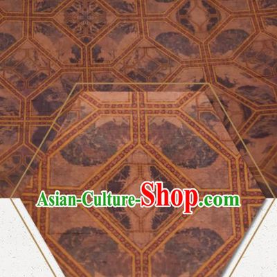 Chinese Traditional Pattern Design Brown Silk Fabric Asian China Hanfu Mulberry Silk Material