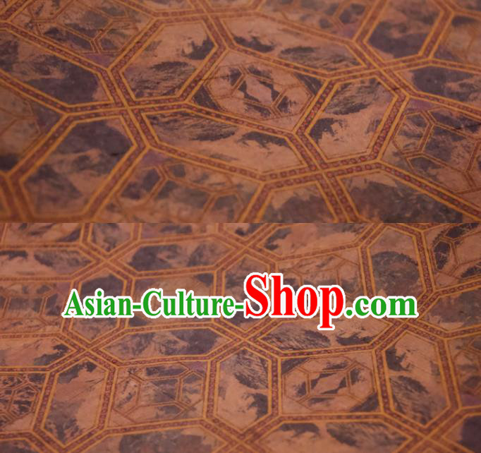 Chinese Traditional Pattern Design Brown Silk Fabric Asian China Hanfu Mulberry Silk Material Chinese Traditional Pattern Design Brown Silk Fabric Asian China Hanfu Mulberry Silk Material