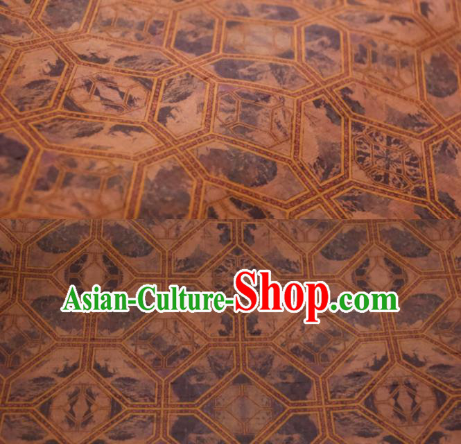 Chinese Traditional Pattern Design Brown Silk Fabric Asian China Hanfu Mulberry Silk Material Chinese Traditional Pattern Design Brown Silk Fabric Asian China Hanfu Mulberry Silk Material