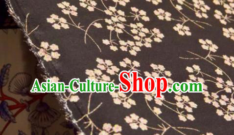 Chinese Traditional Pentas Pattern Design Brown Silk Fabric Asian China Hanfu Mulberry Silk Material Chinese Traditional Pentas Pattern Design Brown Silk Fabric Asian China Hanfu Mulberry Silk Material