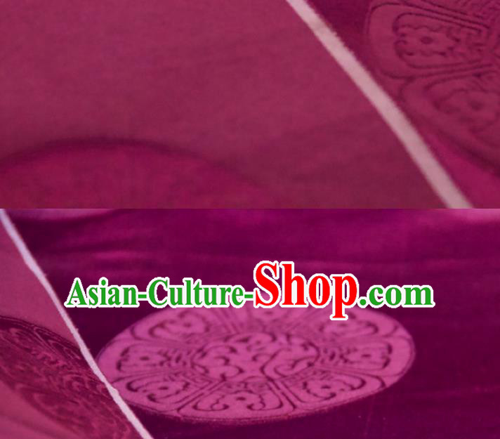 Chinese Traditional Round Flowers Pattern Design Rosy Silk Fabric Asian China Hanfu Rayon Material