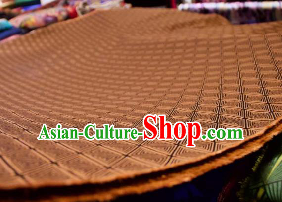Chinese Traditional Triangle Pattern Design Brownness Silk Fabric Asian China Hanfu Mulberry Silk Material Chinese Traditional Triangle Pattern Design Brownness Silk Fabric Asian China Hanfu Mulberry Silk Material