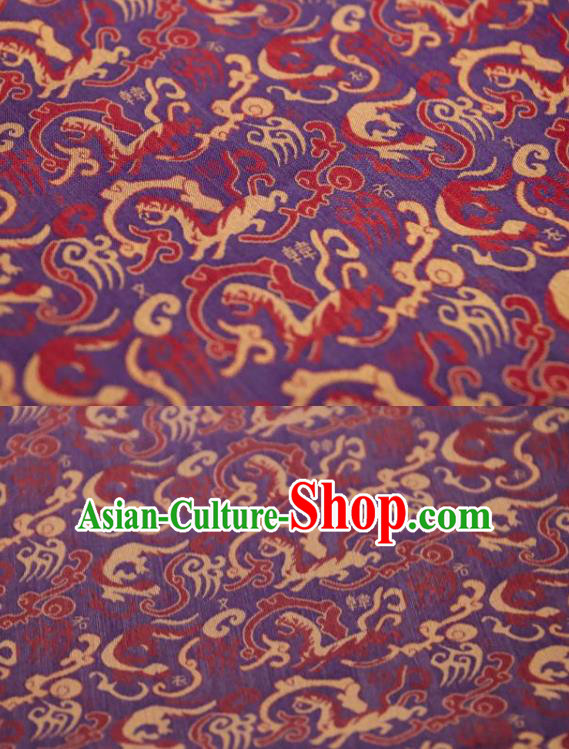 Chinese Traditional Tigers Pattern Design Purple Silk Fabric Asian China Hanfu Mulberry Silk Material Chinese Traditional Tigers Pattern Design Purple Silk Fabric Asian China Hanfu Mulberry Silk Material