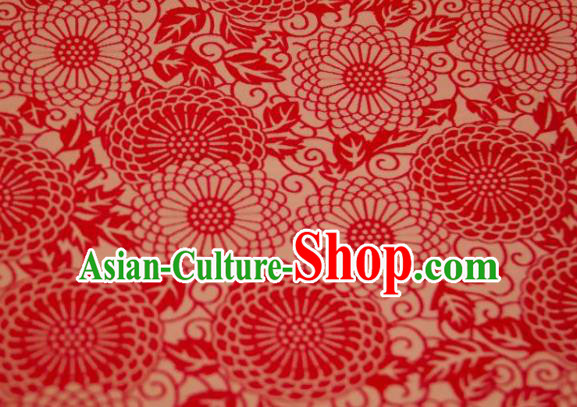 Chinese Traditional Calendula Pattern Design Red Silk Fabric Asian China Hanfu Mulberry Silk Material Chinese Traditional Calendula Pattern Design Red Silk Fabric Asian China Hanfu Mulberry Silk Material