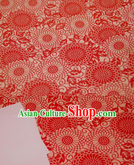 Chinese Traditional Calendula Pattern Design Red Silk Fabric Asian China Hanfu Mulberry Silk Material Chinese Traditional Calendula Pattern Design Red Silk Fabric Asian China Hanfu Mulberry Silk Material