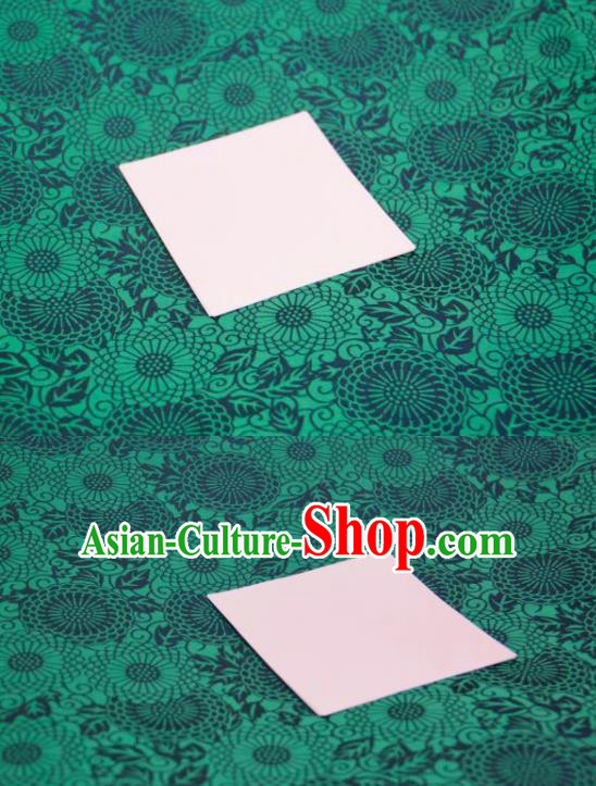 Chinese Traditional Calendula Pattern Design Green Silk Fabric Asian China Hanfu Mulberry Silk Material Chinese Traditional Calendula Pattern Design Green Silk Fabric Asian China Hanfu Mulberry Silk Material