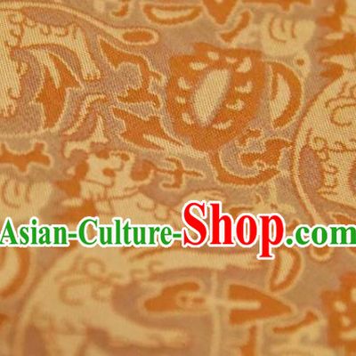 Chinese Traditional Leopard Pattern Design Ginger Silk Fabric Asian China Hanfu Mulberry Silk Material