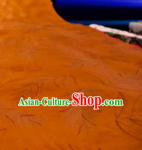 Chinese Traditional Fernbrake Pattern Design Orange Silk Fabric Asian China Hanfu Mulberry Silk Material